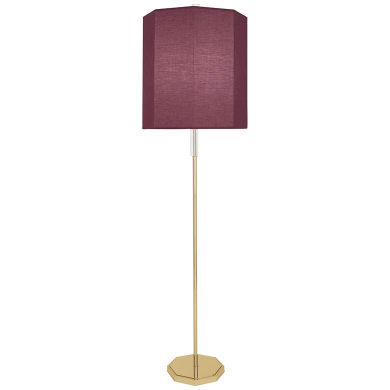 Image 1 Robert Abbey Kate Brass Floor Lamp with Vintage Wine Shade