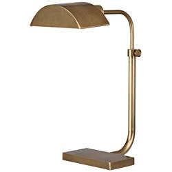 Robert Abbey Koleman 23 1/4&quot; Adjustable Aged Natural Brass Desk Lamp