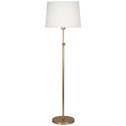 Robert Abbey Koleman Adjustable Height Aged Natural Brass Club Floor Lamp