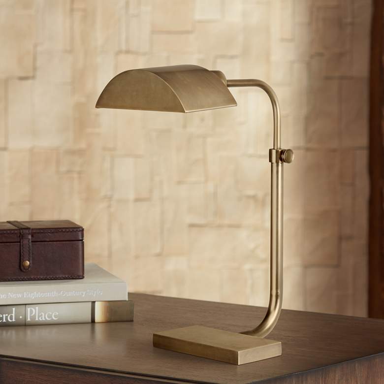 Robert Abbey Koleman Aged Natural Brass Desk Lamp