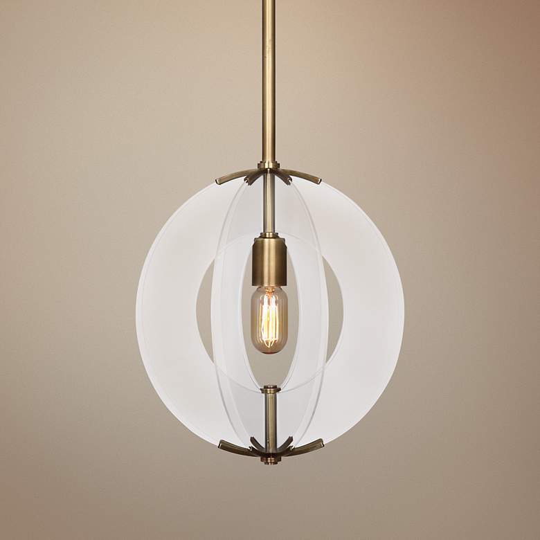Image 1 Robert Abbey Latitude 13 1/4" Wide Aged Brass Pendant Light