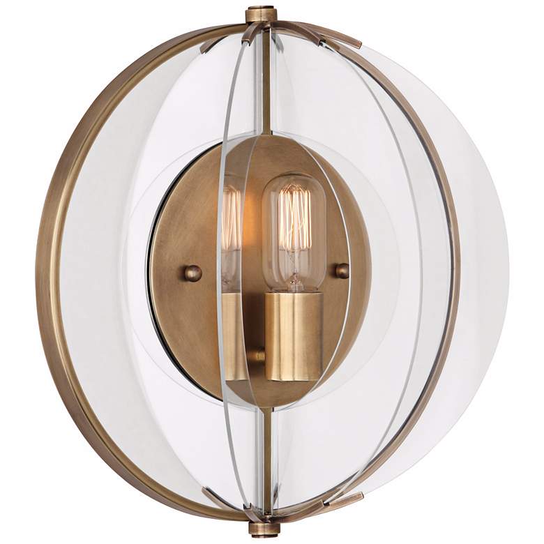 Image 1 Robert Abbey Latitude 14 1/4 inch High Aged Brass Wall Sconce