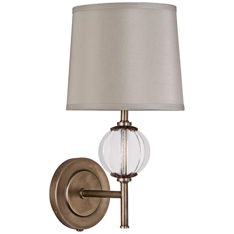 Image 1 Robert Abbey Latitude 15 1/2"H Aged Brass Wall Lamp