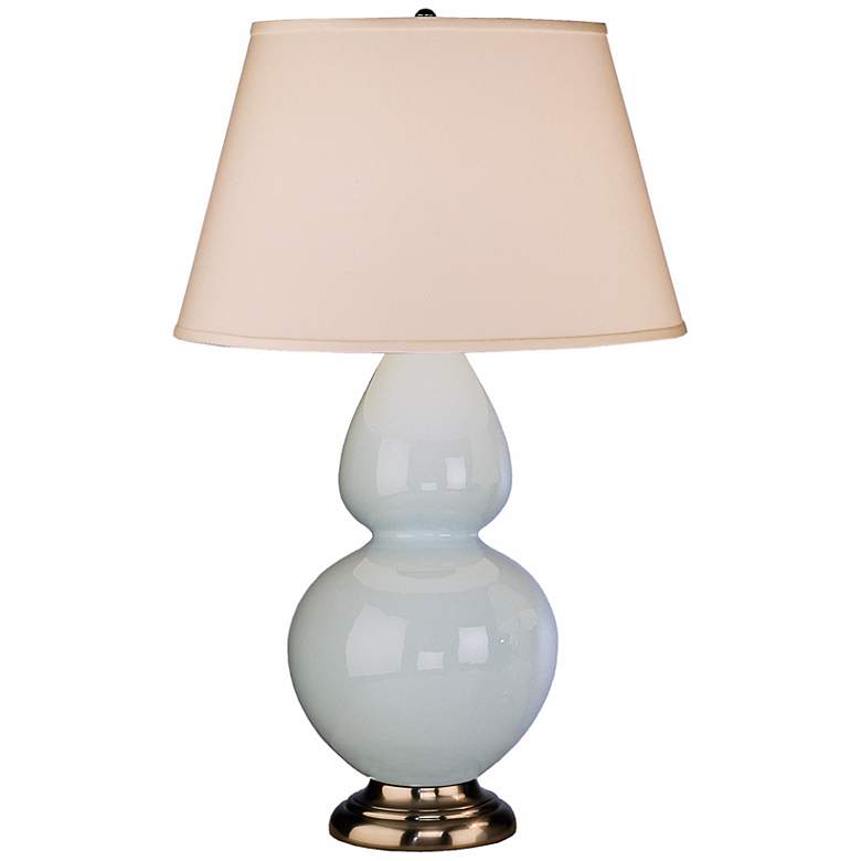 Image 1 Robert Abbey Light Blue and Silver Double Gourd Ceramic Table Lamp