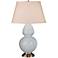 Robert Abbey Light Blue and Silver Double Gourd Ceramic Table Lamp