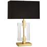 Robert Abbey Lincoln 29" High Black Shade Brass and Crystal Table Lamp