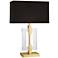 Robert Abbey Lincoln 29" High Black Shade Brass and Crystal Table Lamp