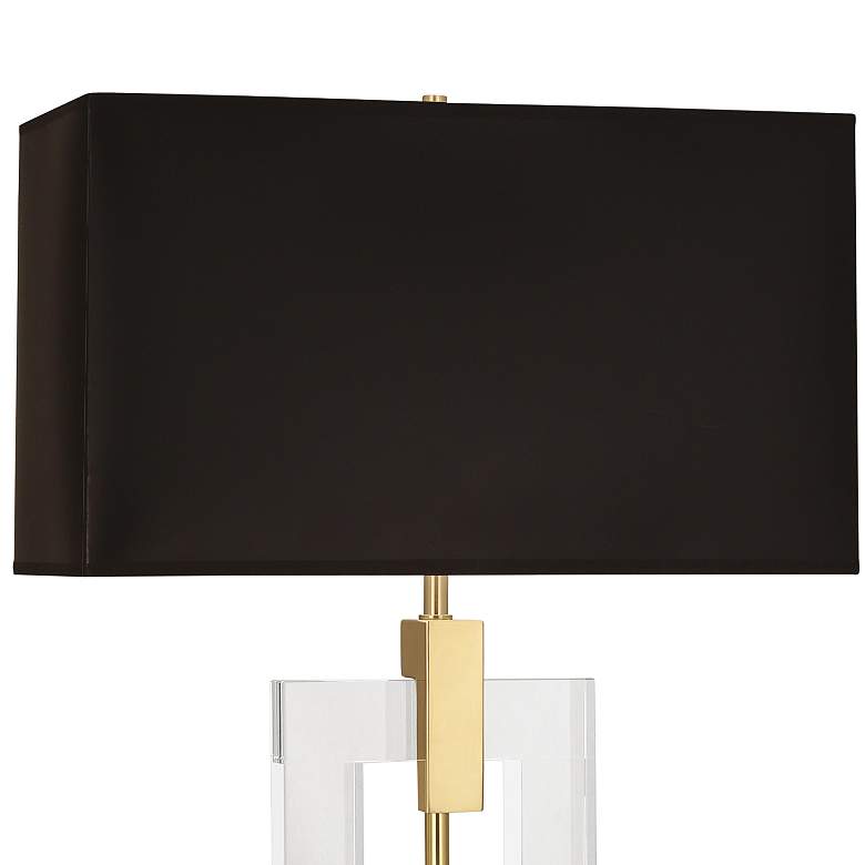 Image 3 Robert Abbey Lincoln 29" High Black Shade Brass and Crystal Table Lamp more views