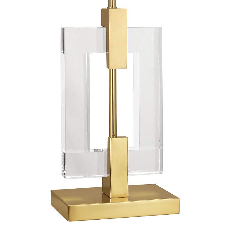 Image 4 Robert Abbey Lincoln 29" High Black Shade Brass and Crystal Table Lamp more views