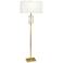 Robert Abbey Lincoln 63" High White Shade Brass and Crystal Floor Lamp