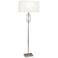 Robert Abbey Lincoln 63" White Shade Nickel and Crystal Floor Lamp