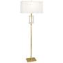 Robert Abbey Lincoln Floor Lamp 63" Brass &amp; Crystal white shade