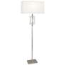 Robert Abbey Lincoln Floor Lamp 63" nickel &amp; crystal white shade