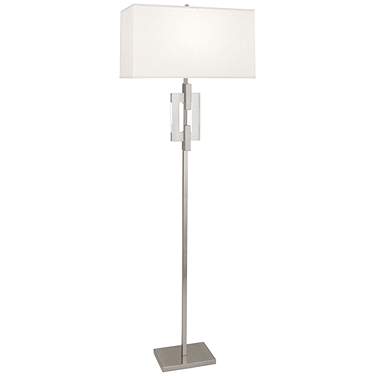 Robert Abbey Lincoln Polished Nickel and Crystal Floor Lamp