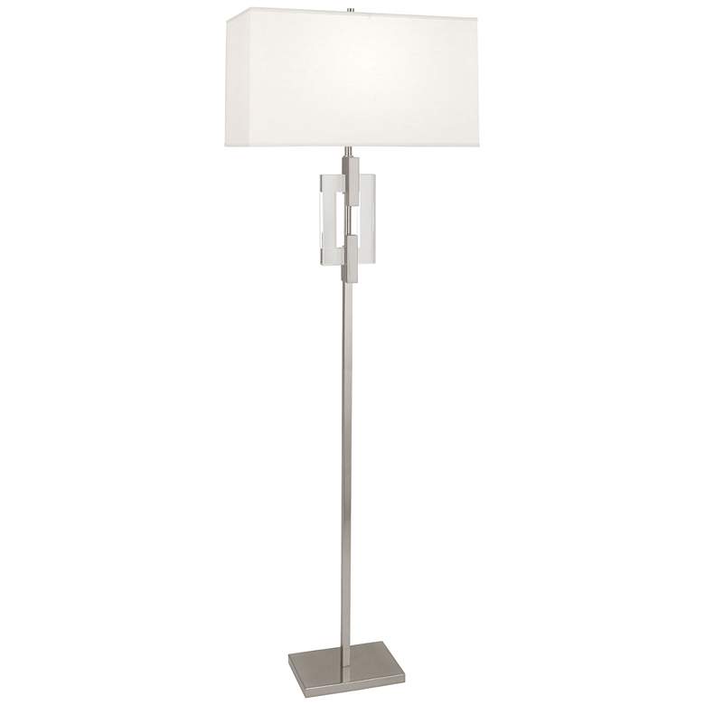 Image 1 Robert Abbey Lincoln Polished Nickel and Crystal Floor Lamp