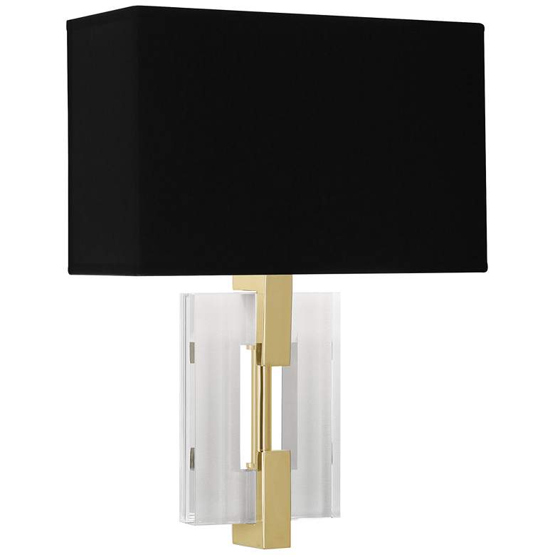 Image 1 Robert Abbey Lincoln Wall Sconce modern brass and crystal black shade