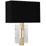 Robert Abbey Lincoln Wall Sconce modern brass and crystal black shade