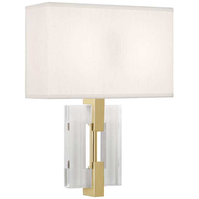 Image 1 Robert Abbey Lincoln Wall Sconce modern brass &#38; crystal white shade