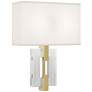 Robert Abbey Lincoln Wall Sconce modern brass &#38; crystal white shade