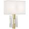 Robert Abbey Lincoln Wall Sconce modern brass & crystal white shade