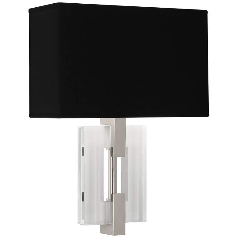 Image 1 Robert Abbey Lincoln Wall Sconce nickel & crystal black shade