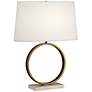 Robert Abbey Logan Marble and Aged Brass Ring Table Lamp