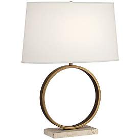 Image1 of Robert Abbey Logan Marble and Aged Brass Ring Table Lamp