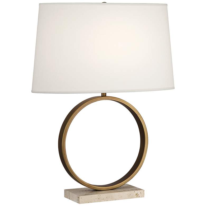 Image 1 Robert Abbey Logan Marble and Aged Brass Ring Table Lamp