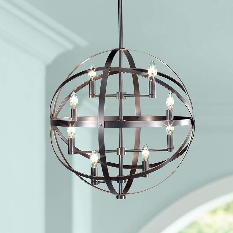 Image 1 Robert Abbey Lucy 22" Wide 8-Light Antique Nickel Pendant