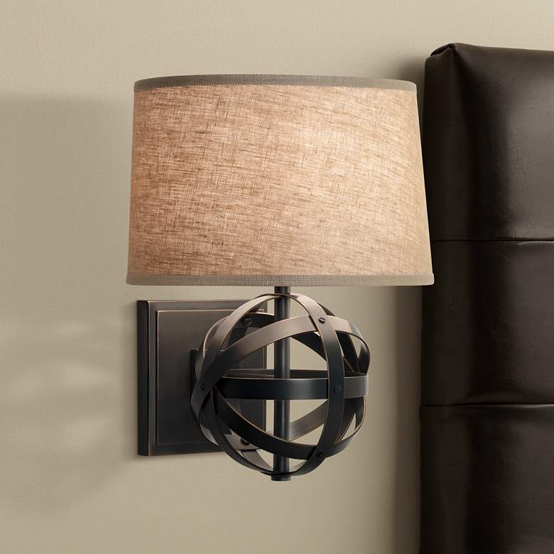 Image 1 Robert Abbey Lucy Bronze Finish Plug-In Wall Sconce