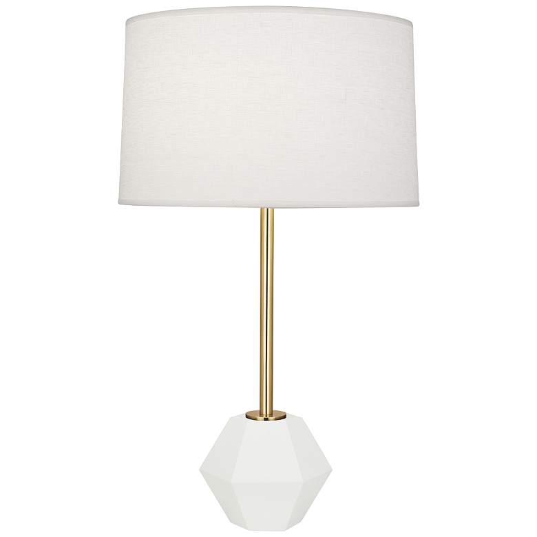 Image 1 Robert Abbey Marcel Matte White and Brass Table Lamp