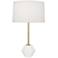 Robert Abbey Marcel Matte White and Brass Table Lamp