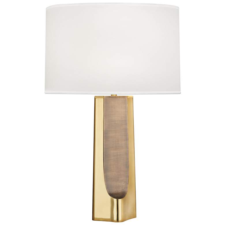 Image 2 Robert Abbey Margeaux 28 inch Brass Concave Metal Table Lamp