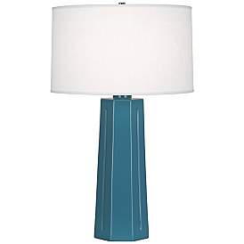 Image1 of Robert Abbey Mason 26" High Modern Ceramic Steel Blue Table Lamp