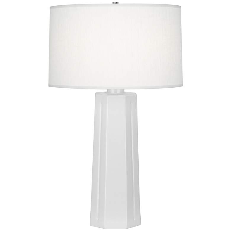 Image 1 Robert Abbey Mason 26" Modern Daisy White Glazed Ceramic Table Lamp