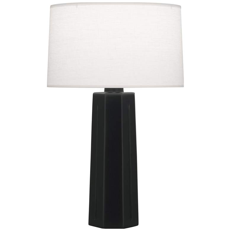 Image 1 Robert Abbey Mason 26" Modern Obsidian Matte Black Ceramic Table Lamp