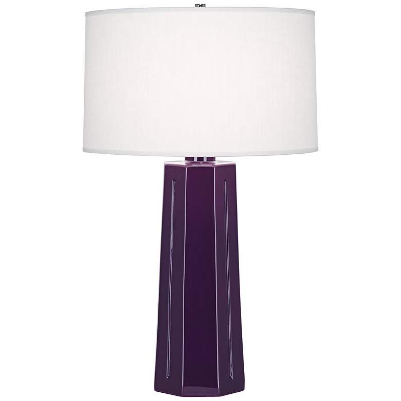 Image 1 Robert Abbey Mason Amethyst Purple Glazed Ceramic Table Lamp