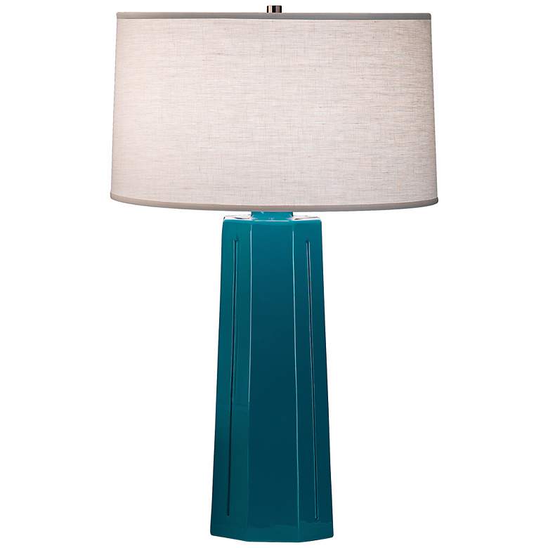 Image 1 Robert Abbey Mason Peacock 26" High Table Lamp