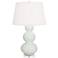 Robert Abbey Matte Celadon Triple Gourd Table Lamp
