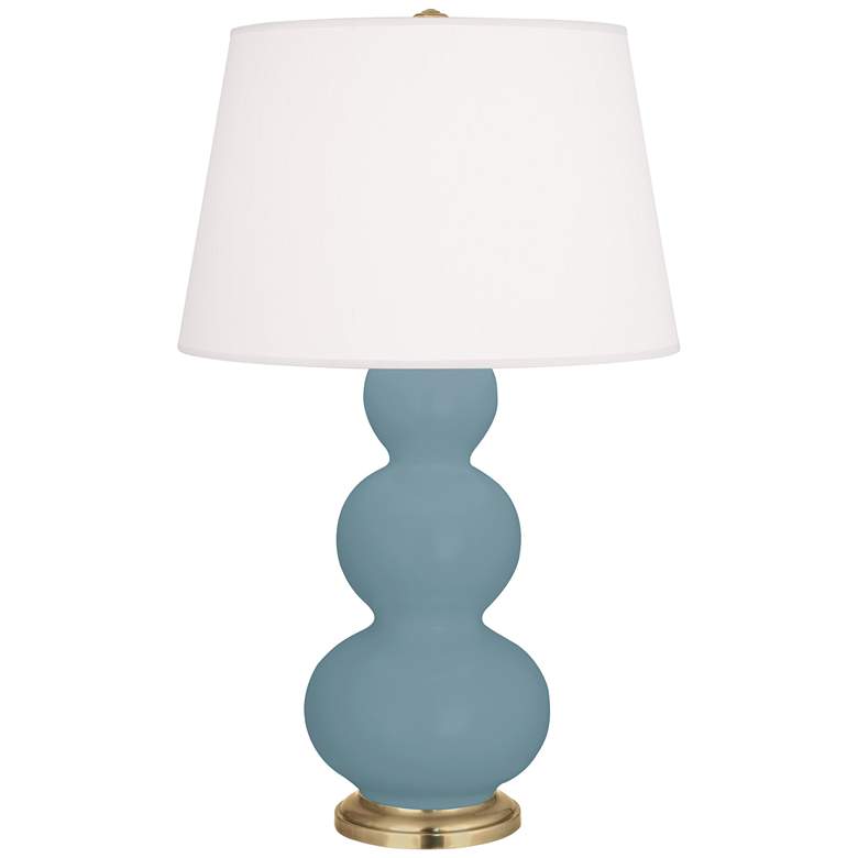 Image 1 Robert Abbey Matte Steel Blue Triple Gourd Table Lamp