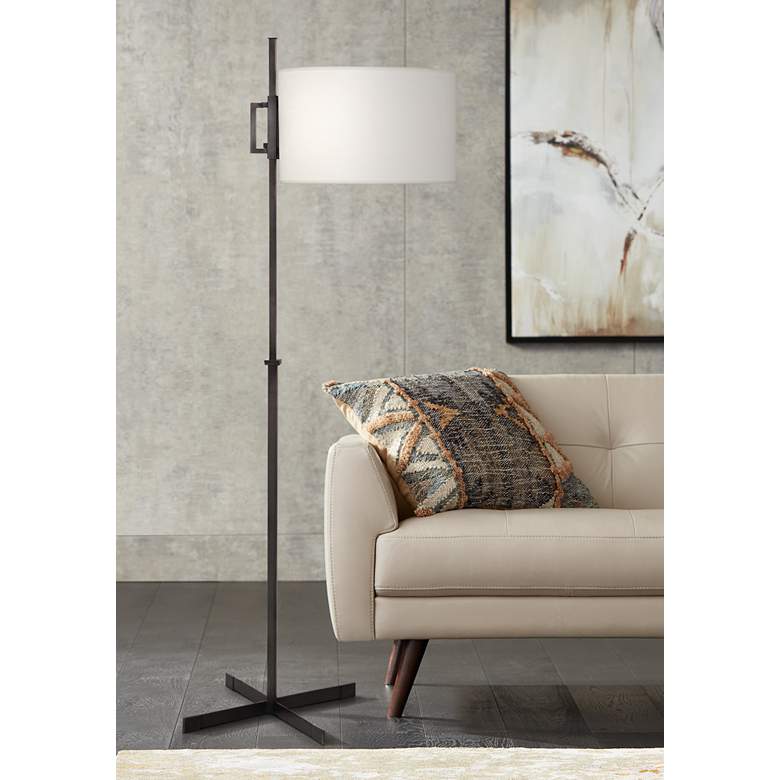 Image 1 Robert Abbey Max Deep Patina Bronze Modern Floor Lamp