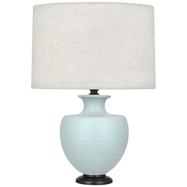 Image 1 Robert Abbey Michael Berman Atlas 25 1/4" Sky Blue Ceramic Table Lamp