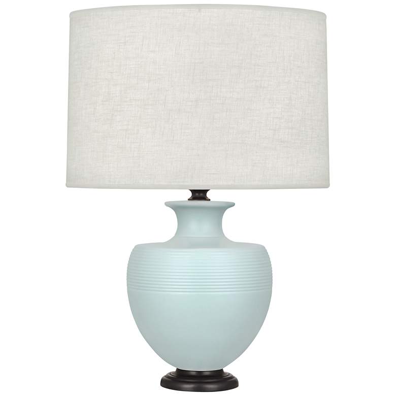 Image 1 Robert Abbey Michael Berman Atlas 25 1/4 inch Sky Blue Ceramic Table Lamp