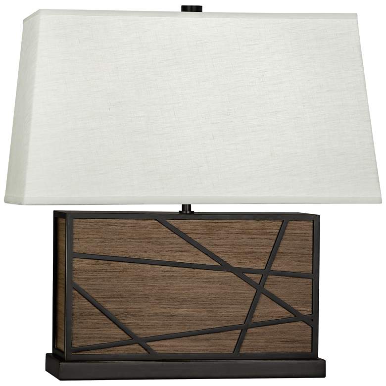 Image 1 Robert Abbey Michael Berman Bond Wide Walnut-Oyster Table Lamp