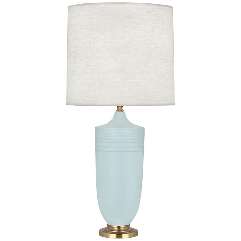 Image 1 Robert Abbey Michael Berman Hadrian 28 3/4" Sky Blue Ceramic Lamp