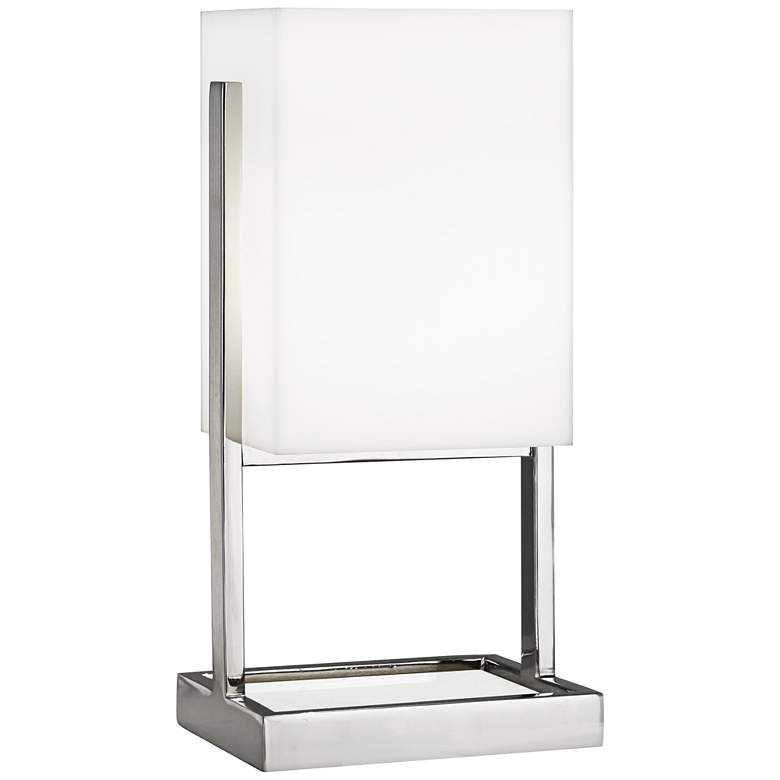 Image 2 Robert Abbey Nikole 13 inch Modern Polished Nickel Rectangle Accent Lamp