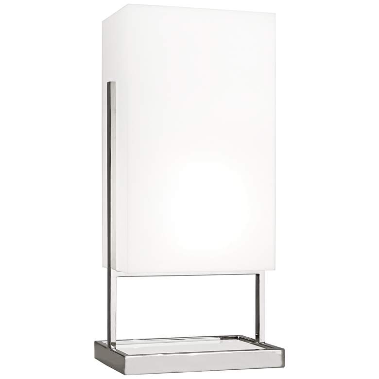 Image 1 Robert Abbey Nikole 27 1/2 inch Modern Nickel and White Acrylic Table Lamp