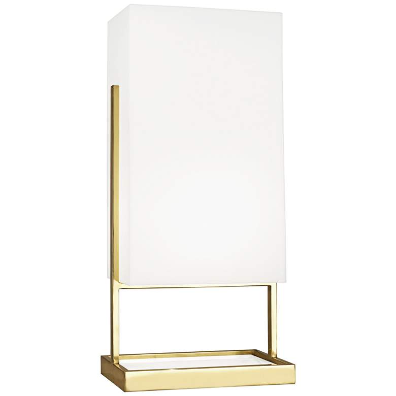 Image 1 Robert Abbey Nikole Brass and White Acrylic Table Lamp