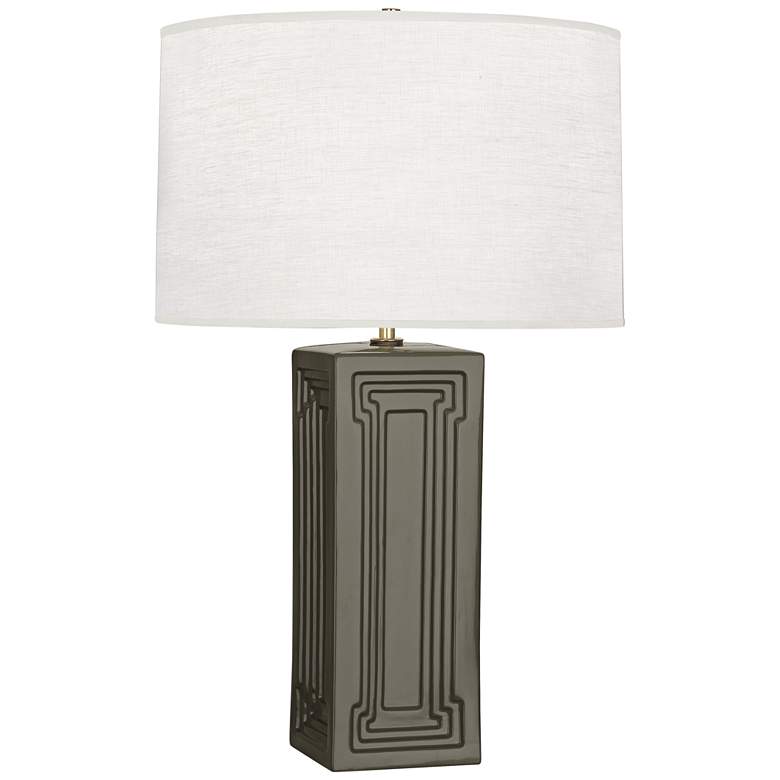 Image 1 Robert Abbey Nottingham Carter Gray Ceramic Table Lamp