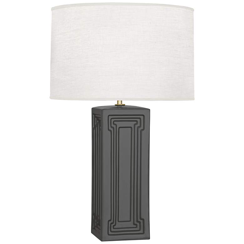 Image 1 Robert Abbey Nottingham Lamp Black Glaze Ceramic Table Lamp
